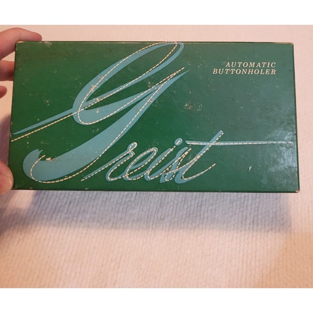 Vintage Greist Buttonholer Automatic Button Holder In Original Box ~ Style #1
